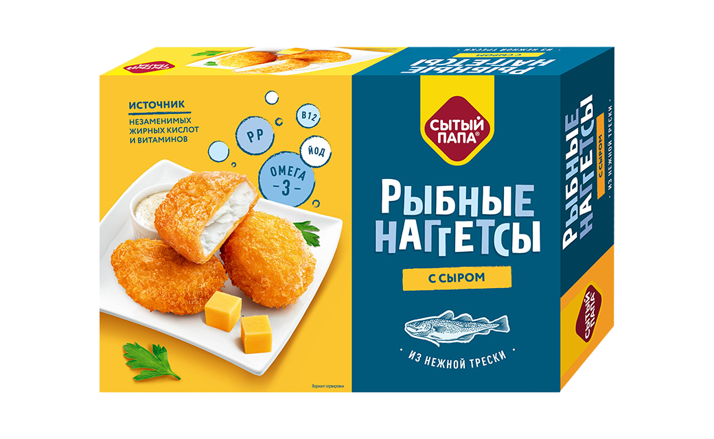 Наггетсы рыбные с сыром, 250 гр.